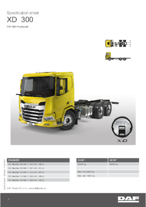 Șasiuri rigide DAF XD 340 FAT