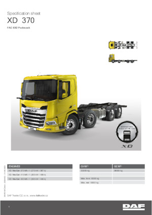 Șasiuri rigide DAF XD 370 FAC