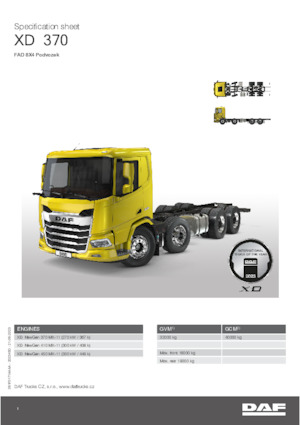 Șasiuri rigide DAF XD 370 FAD