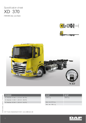 Șasiuri rigide DAF XD 450 FAN Low Deck