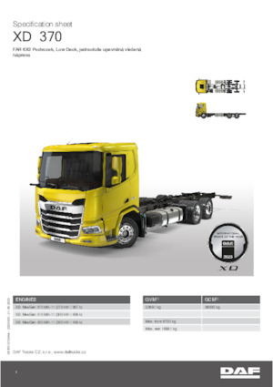 Șasiuri rigide DAF XD 370 FAR Low Deck