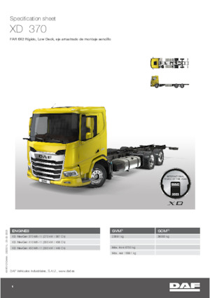 Șasiuri rigide DAF XD 370 FAR Low Deck