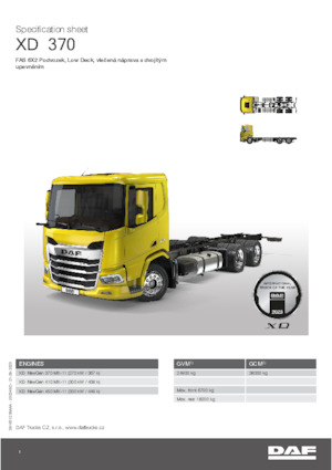 Șasiuri rigide DAF XD 370 FAS Low Deck