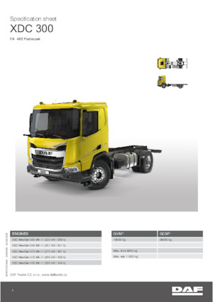 Șasiuri rigide DAF XDC 300 FA