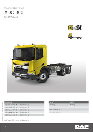 Șasiuri rigide DAF XDC 300 FAT