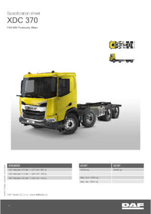 Șasiuri rigide DAF XDC 370 FAD Mixer