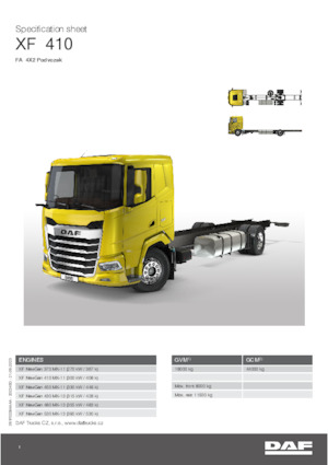 Șasiuri rigide DAF XF 410 FA