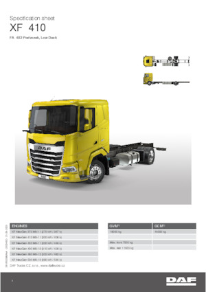 Șasiuri rigide DAF XF 410 FA Low Deck