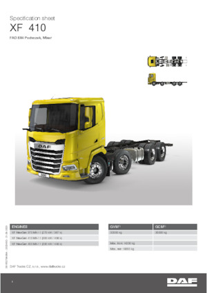 Șasiuri rigide DAF XF 410 FAD Mixer