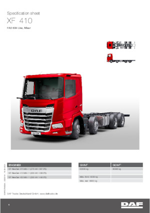 Șasiuri rigide DAF XF 410 FAD Mixer