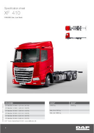 Șasiuri rigide DAF XF 410 FAN Low Deck