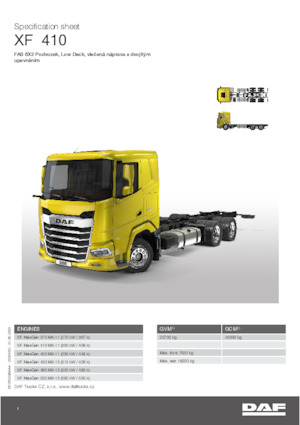 Șasiuri rigide DAF XF 410 FAS Low Deck