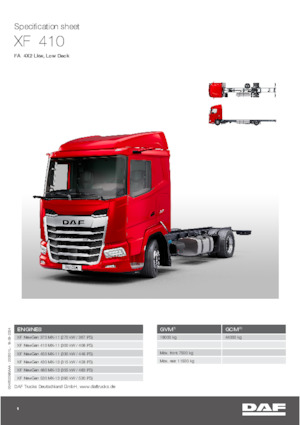 Șasiuri rigide DAF XF 410 FA Low Deck