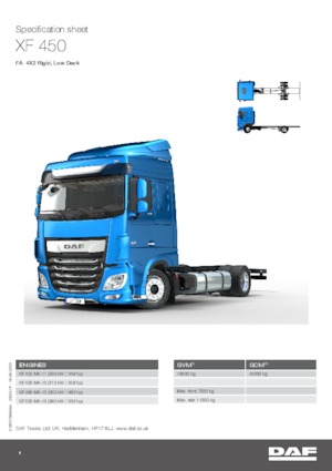 Șasiuri rigide DAF XF 450 FA Low Deck