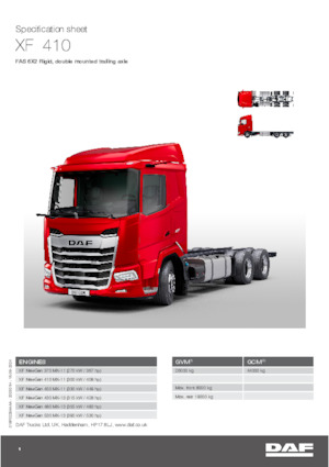 Șasiuri rigide DAF XF 410 FAS