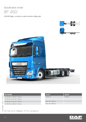 Șasiuri rigide DAF XF 450 FAS Low Deck