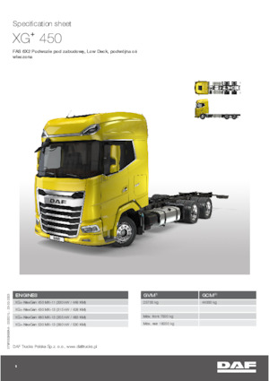 Șasiuri rigide DAF XG+ 450 FAS Low Deck