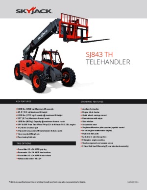 Telehandlere Skyjack SJ843 TH