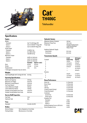 Telehandlere Caterpillar TH406C