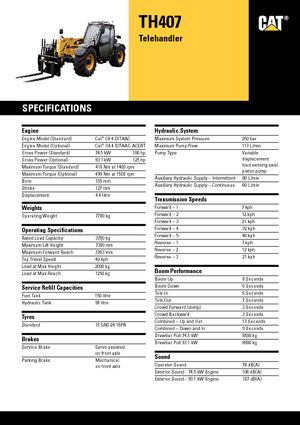 Telehandlere Caterpillar TH407