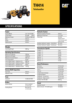 Telehandlere Caterpillar TH414