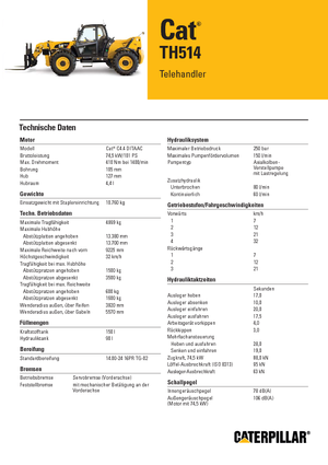 Telehandlere Caterpillar TH514