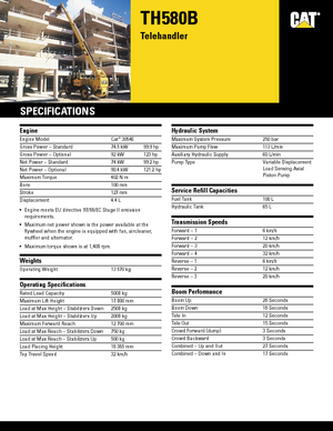 Telehandlere Caterpillar TH 580 B