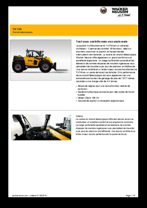 Telehandlere Wacker Neuson TH744