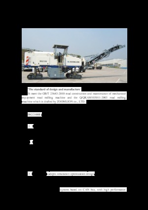 Freze de asfalt Zoomlion BG2100B