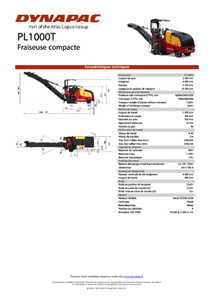 Freze de asfalt Dynapac PL 1000 T