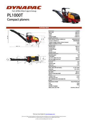 Freze de asfalt Dynapac PL 1000 T