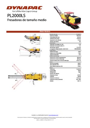 Freze de asfalt Dynapac PL 2000 LS
