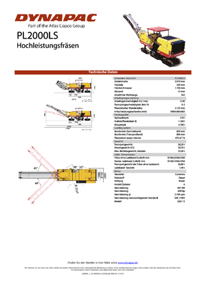 Freze de asfalt Dynapac PL 2000 LS