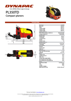 Freze de asfalt Dynapac PL 350 TD
