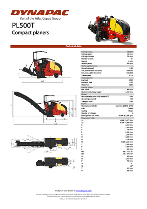 Freze de asfalt Dynapac PL 500 T