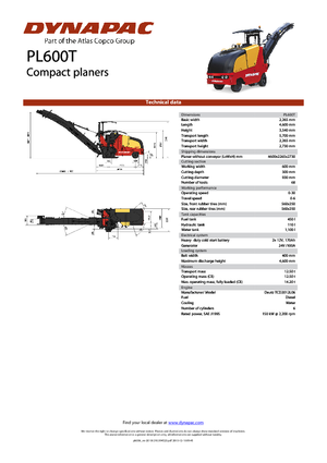 Freze de asfalt Dynapac PL 600 T