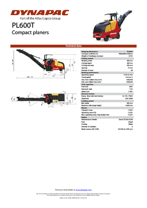 Freze de asfalt Dynapac PL 600 T