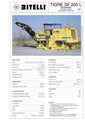 Freze de asfalt Bitelli SF 200 L