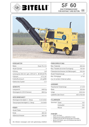 Freze de asfalt Bitelli SF 60