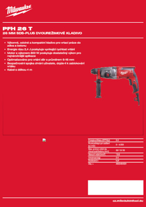 Ciocane rotative Milwaukee PFH 26 T