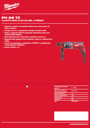 Ciocane rotative Milwaukee PH 26 TX