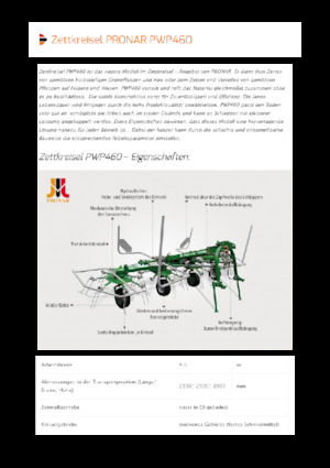 Mașini de întors fânul rotative Pronar PWP 460
