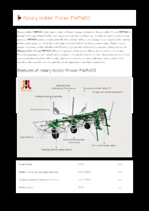 Mașini de întors fânul rotative Pronar PWP 460