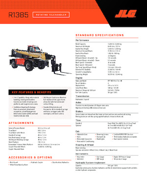 Încărcătoare telescopice cu structură superioară JLG R1385