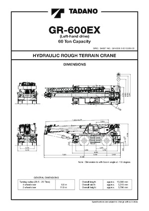 Macarale pentru teren accidentat Tadano GR-600EX-3