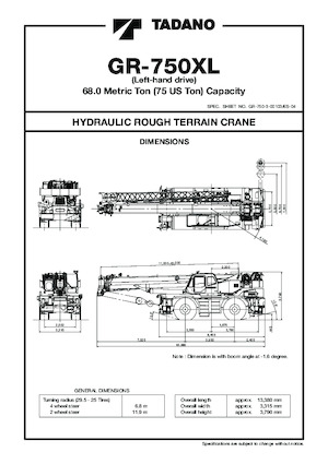 Macarale pentru teren accidentat Tadano GR-750XL-3