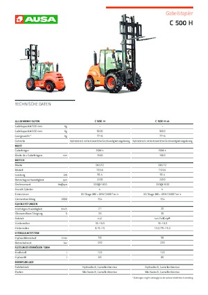 Încărcătoare cu furcă pentru teren accidentat Ausa C 500 H