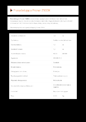 Prese de balotat rotunde Pronar Z 500 K