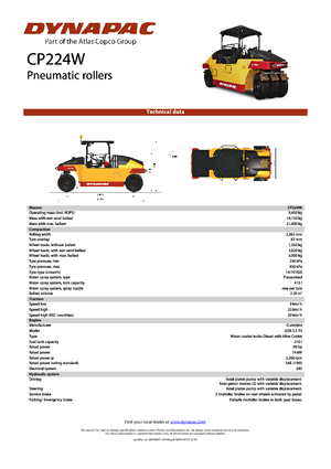 Cilindri compactori pe pneuri Dynapac CP 224 W