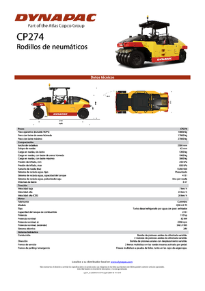 Cilindri compactori pe pneuri Dynapac CP 274